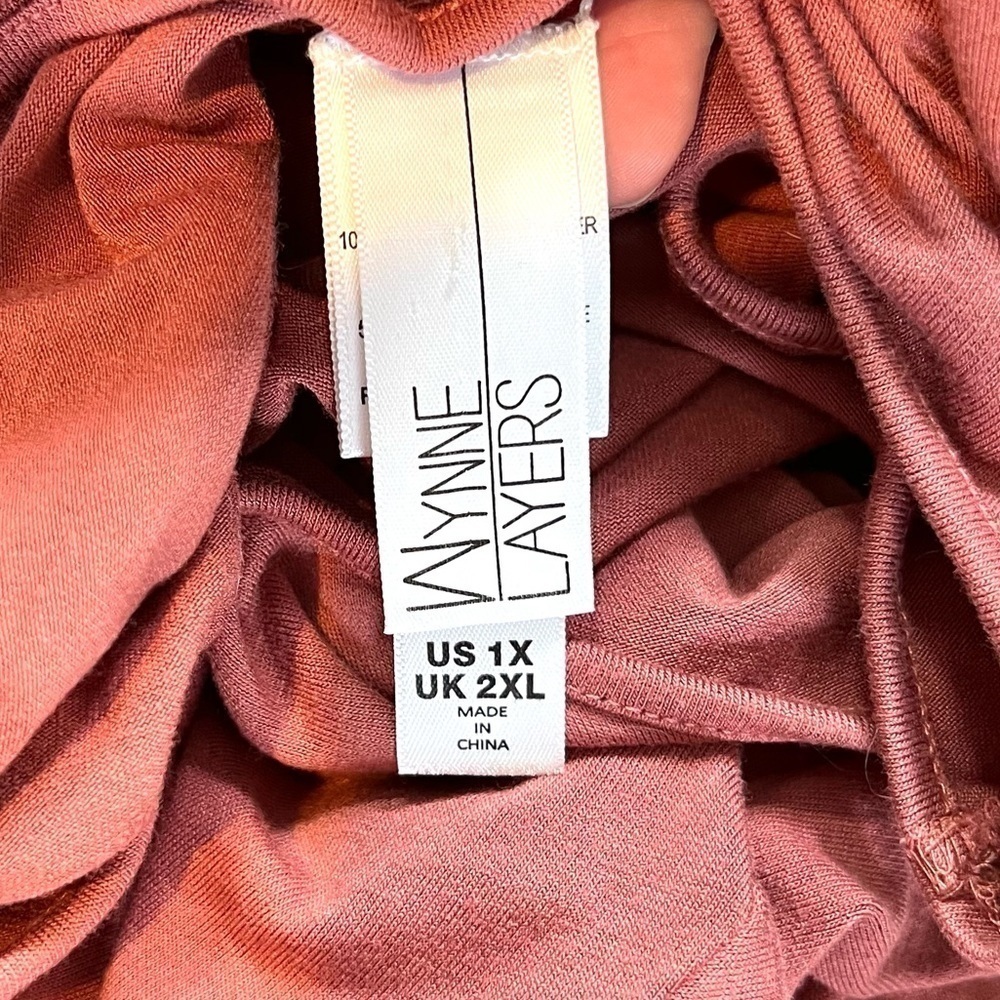 Wynne Layers, Beautiful Soft Mauve Blouse, Fun, Funky and Fabulous! Size 1X - Picture 7 of 12